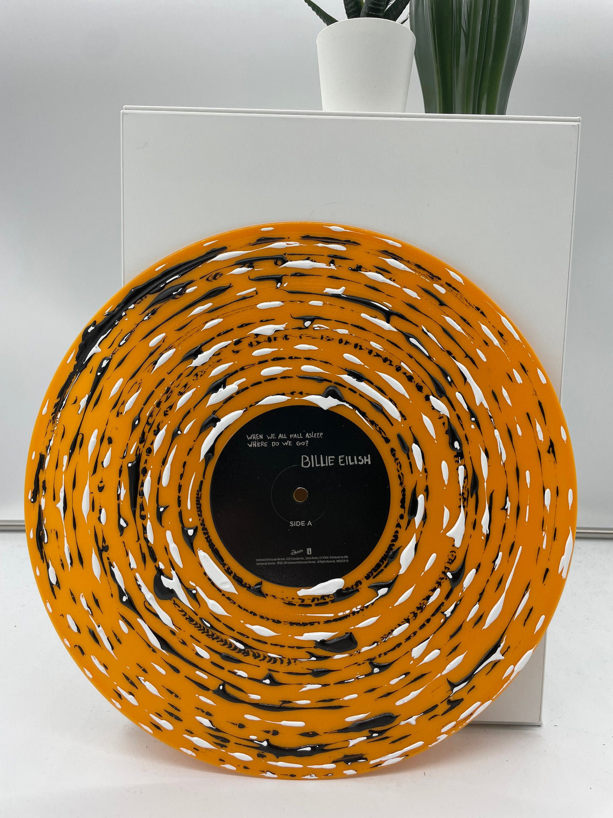Wake up: Hand-Painted Vinyl Record Framed Art
