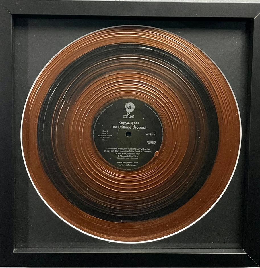 Stay in School Kanye Hand-Painted Framed Vinyl Record