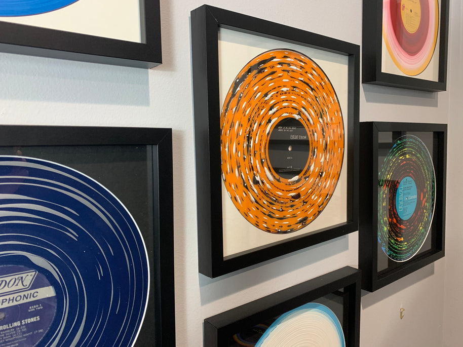 Wake up: Hand-Painted Vinyl Record Framed Art