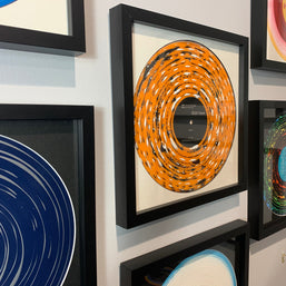 Wake up: Hand-Painted Vinyl Record Framed Art