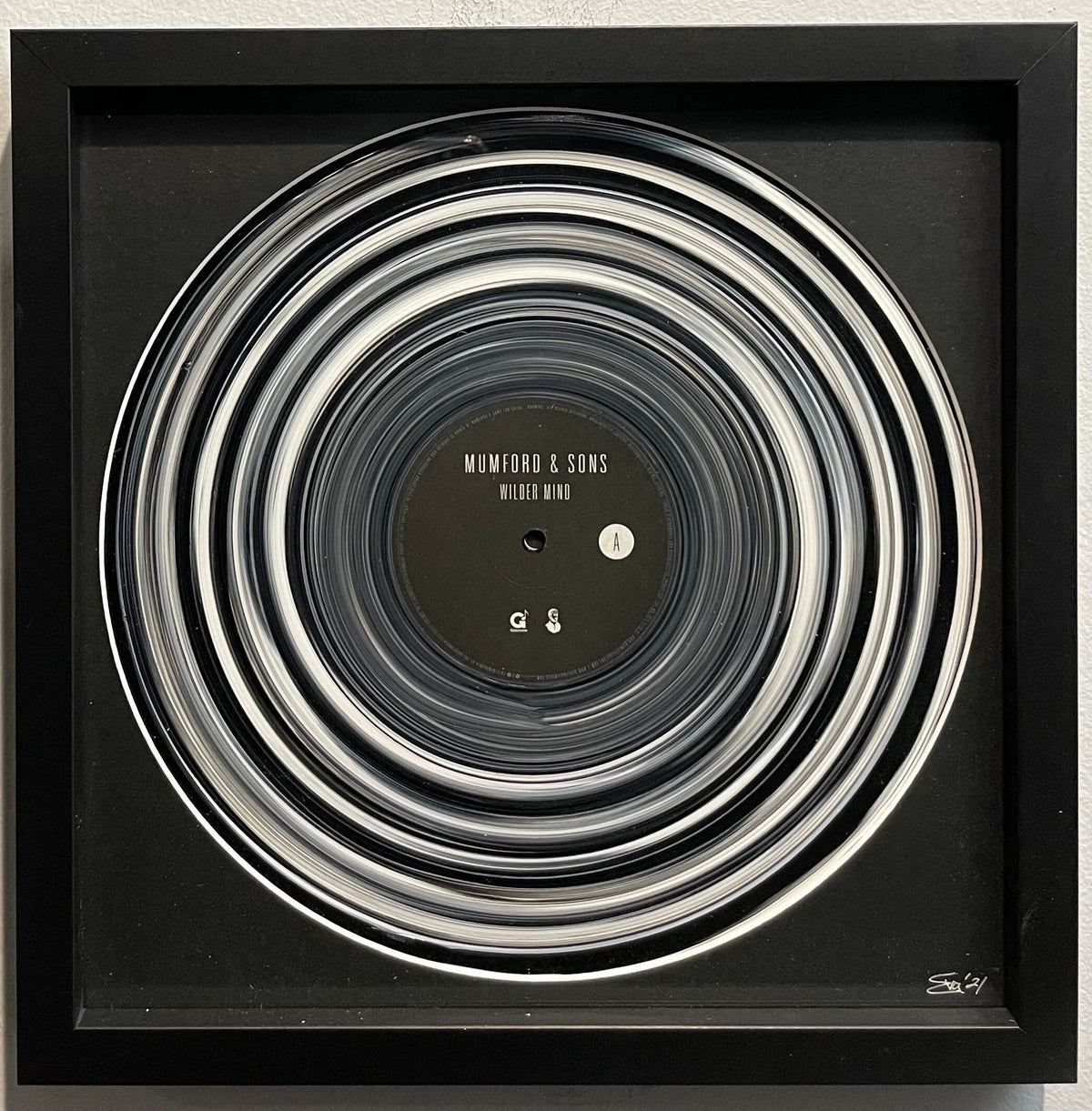 Believe: Mumford & Sons hand-painted vinyl record framed