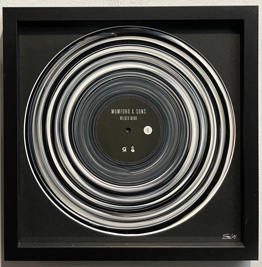 Believe: Mumford & Sons hand-painted vinyl record framed